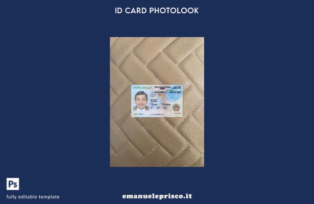 modello frontale photolook per carta d'identità USA Arkansas in stile verificato